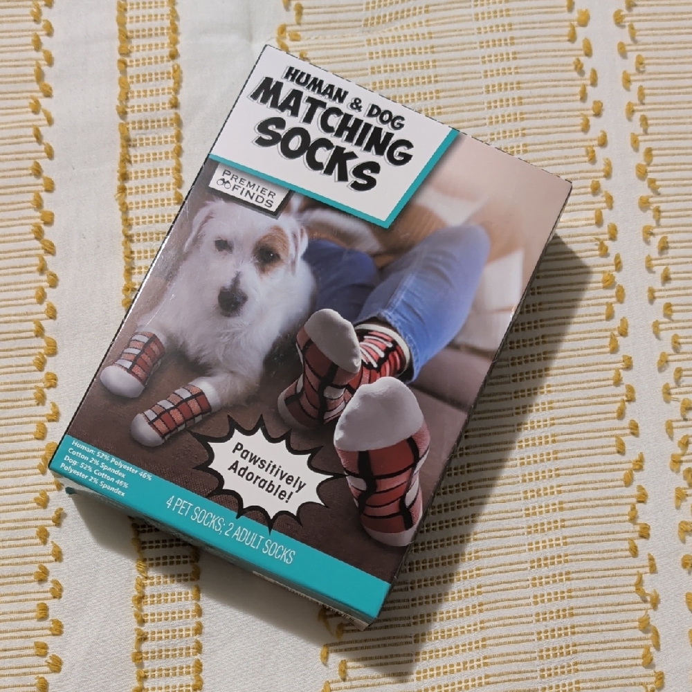 3/$30 NIB Premier Matching Socks for Humans and Dogs - Red and White